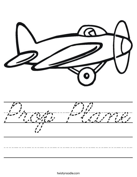 Prop Airplane Worksheet