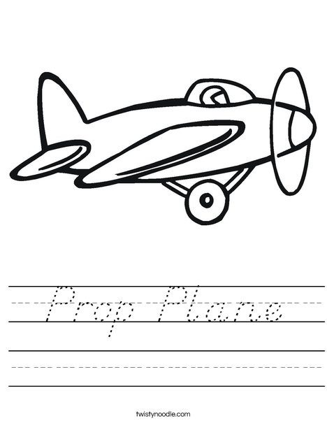 Prop Airplane Worksheet