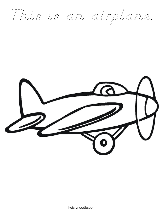 This is an airplane. Coloring Page