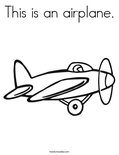 This is an airplane. Coloring Page