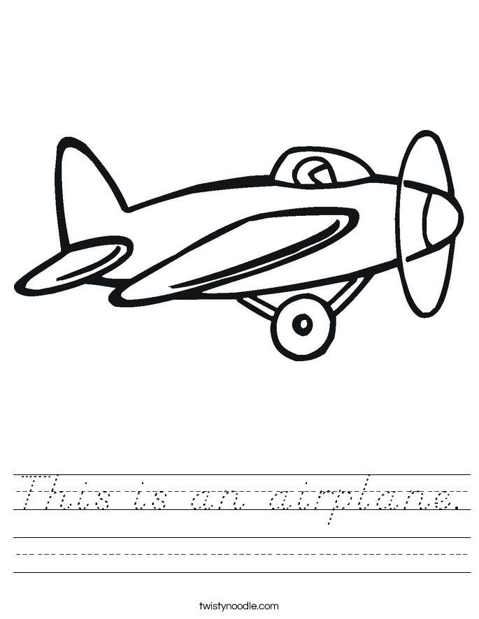 This is an airplane. Worksheet