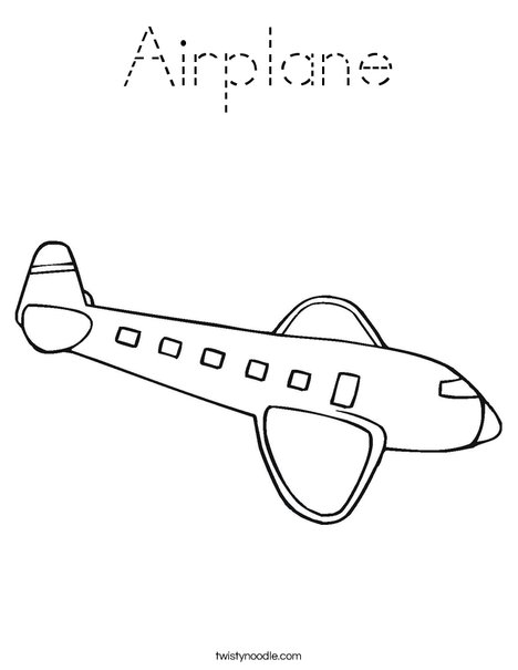 Airplane with Windows Coloring Page