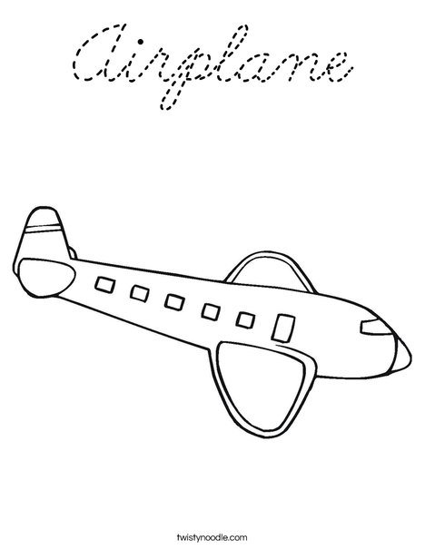 Airplane with Windows Coloring Page
