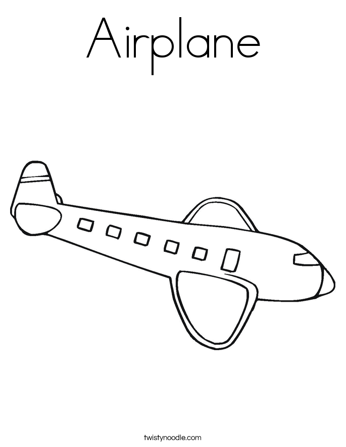 Airplane Coloring Page - Twisty Noodle