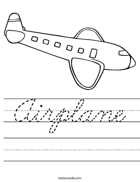 Airplane with Windows Worksheet