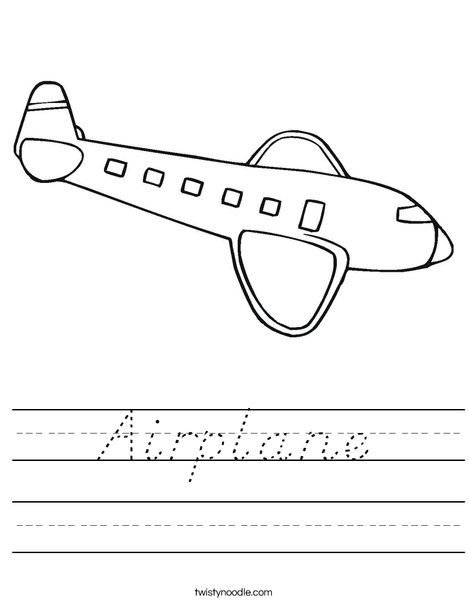 Airplane with Windows Worksheet