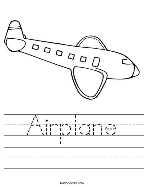 Airplane with Windows Worksheet