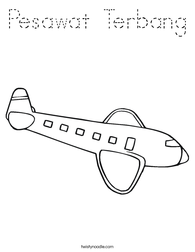 Pesawat Terbang Coloring Page