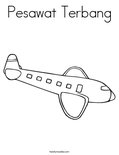 Pesawat Terbang Coloring Page