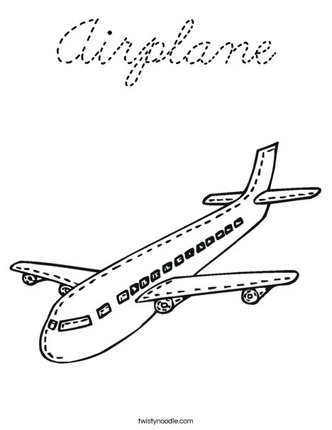 Passenger Airplane Coloring Page