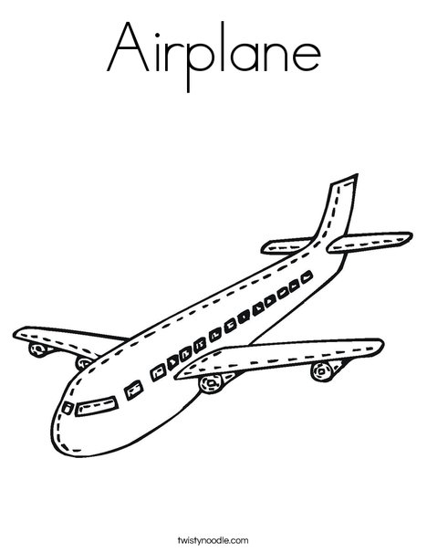 Passenger Airplane Coloring Page