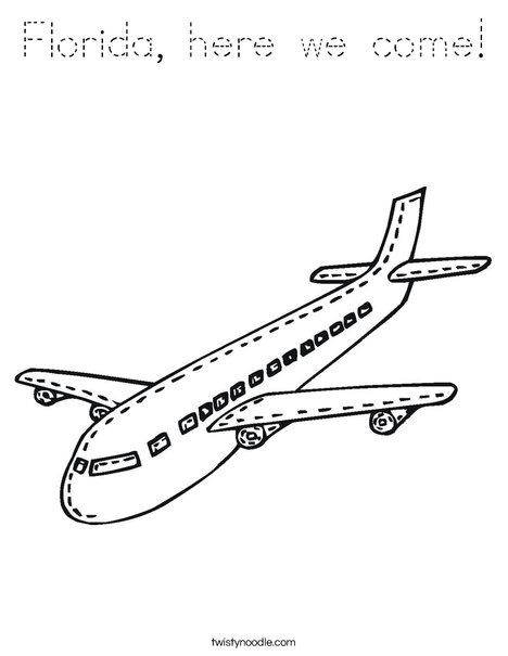 Passenger Airplane Coloring Page