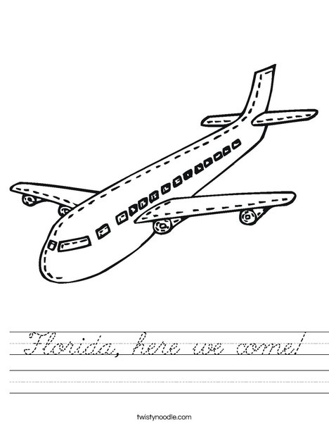 Passenger Airplane Worksheet