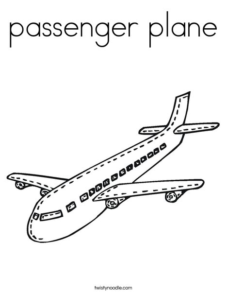 Passenger Airplane Coloring Page