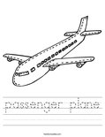 passenger plane Worksheet