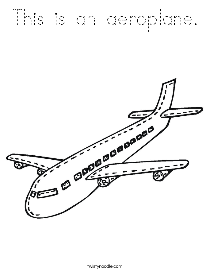 This is an aeroplane. Coloring Page
