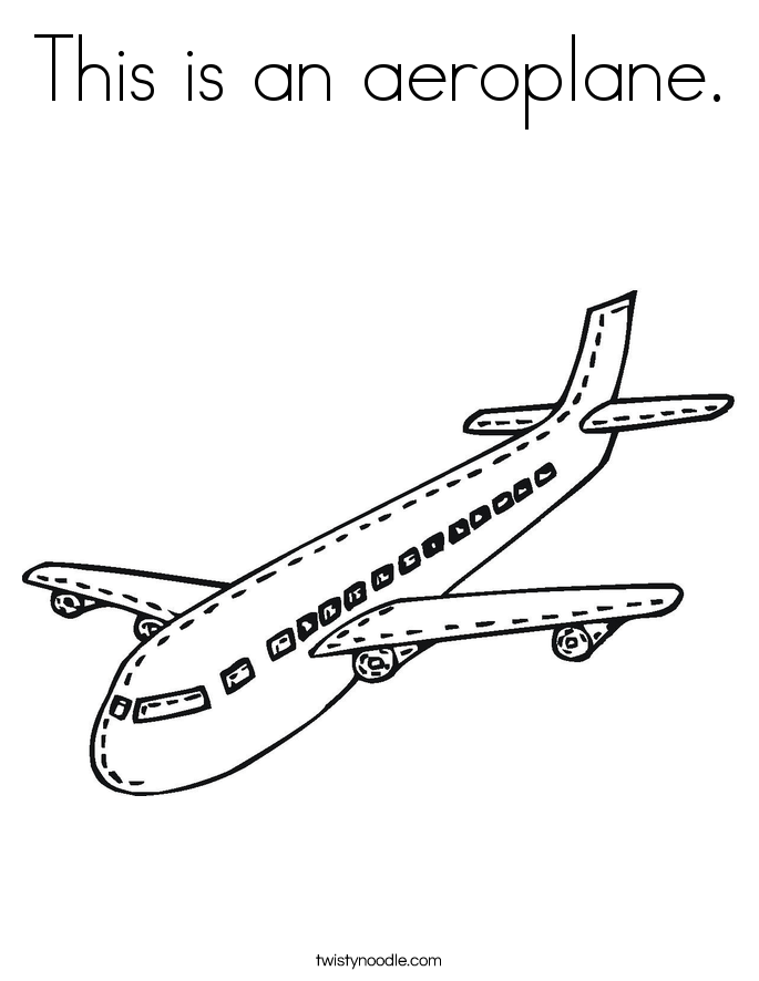 This is an aeroplane. Coloring Page