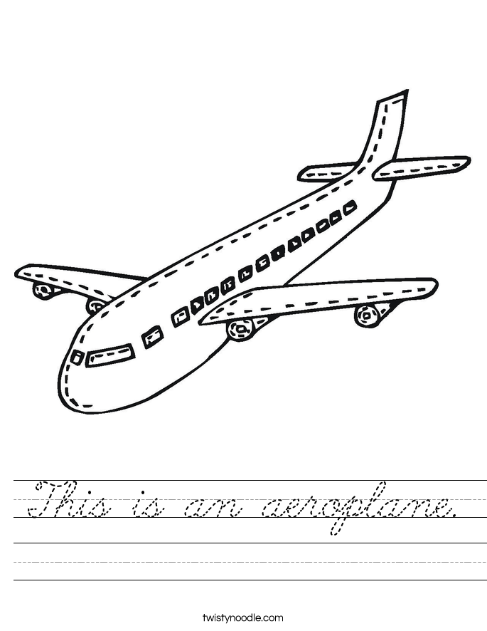 This is an aeroplane. Worksheet