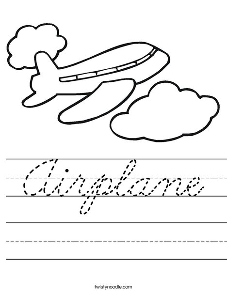 Airplane in the Clouds Worksheet