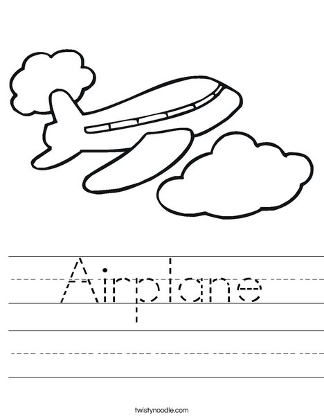 Airplane in the Clouds Worksheet