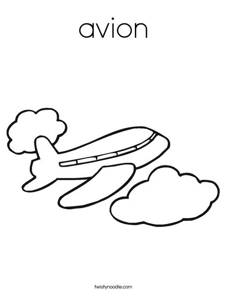 Airplane in the Clouds Coloring Page