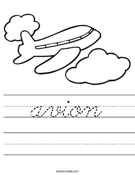 Airplane in the Clouds Worksheet
