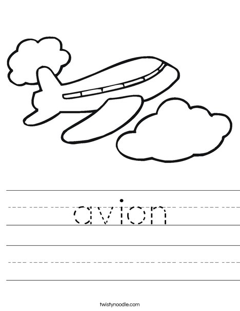 Airplane in the Clouds Worksheet