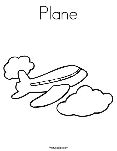 Airplane in the Clouds Coloring Page
