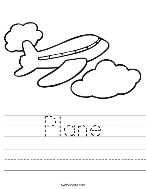 Airplane in the Clouds Worksheet