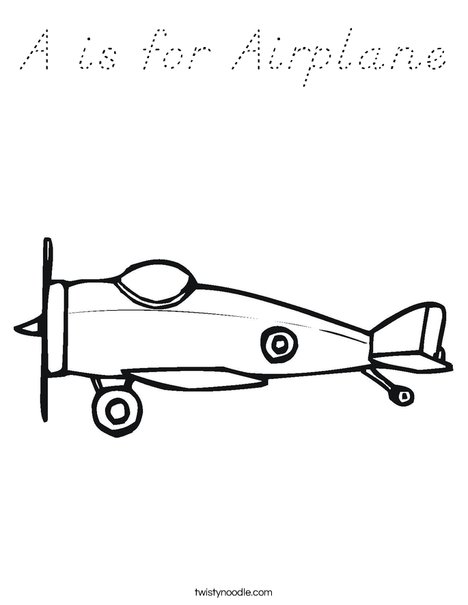 Small Airplane Coloring Page