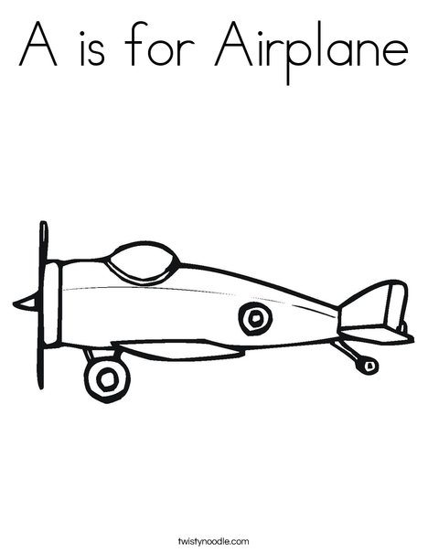 Small Airplane Coloring Page