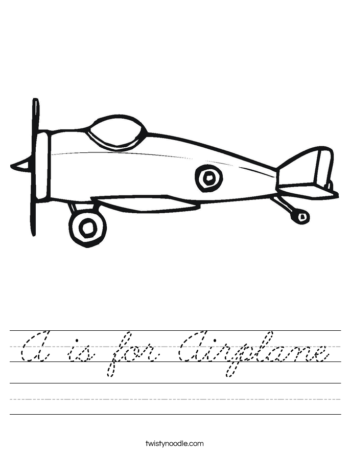 A is for Airplane Worksheet