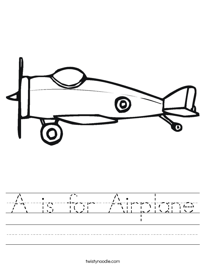 A is for Airplane Worksheet