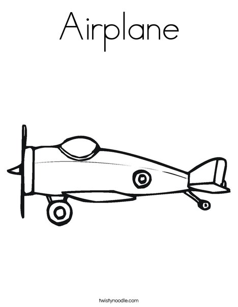 Small Airplane Coloring Page
