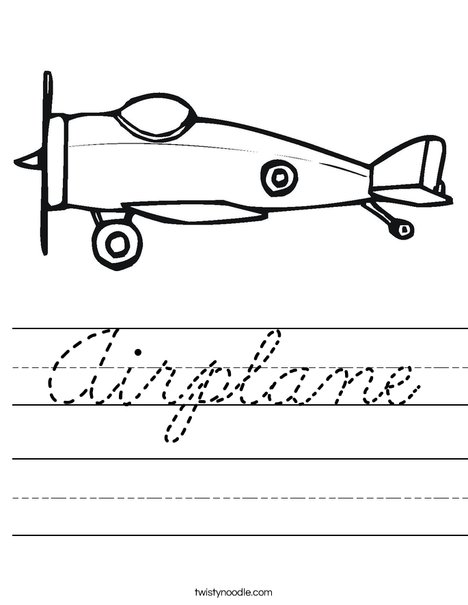 Small Airplane Worksheet