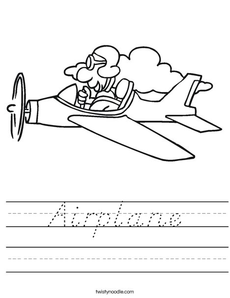 Airplane with Pilot Worksheet