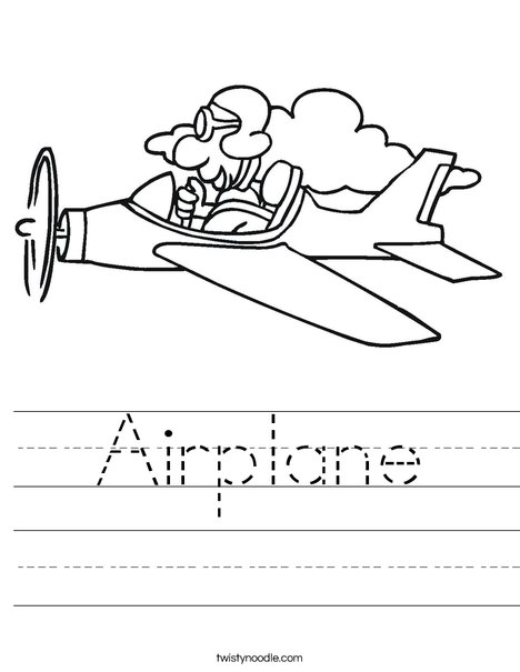 Airplane with Pilot Worksheet
