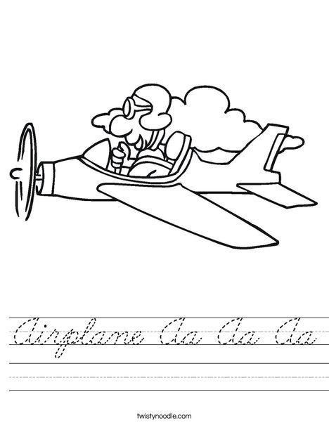 Airplane with Pilot Worksheet