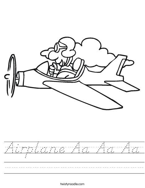 Airplane with Pilot Worksheet