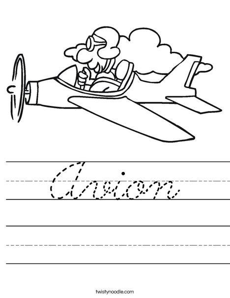 Airplane with Pilot Worksheet