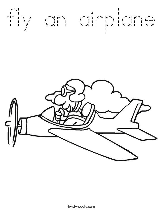fly an airplane Coloring Page