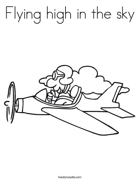 Airplane with Pilot Coloring Page