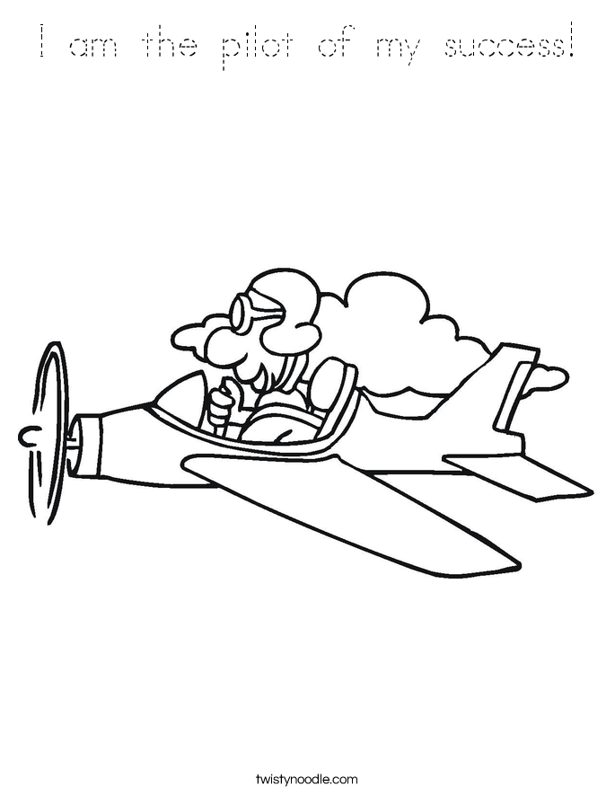 I am the pilot of my success! Coloring Page