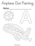 Airplane Dot Painting Coloring Page