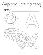 Airplane Dot Painting Coloring Page