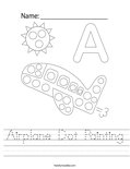 Airplane Dot Painting Worksheet