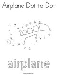 Airplane Dot to Dot Coloring Page
