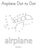 Airplane Dot to Dot Coloring Page