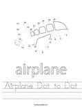Airplane Dot to Dot Worksheet
