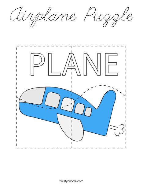 Airplane Puzzle Coloring Page